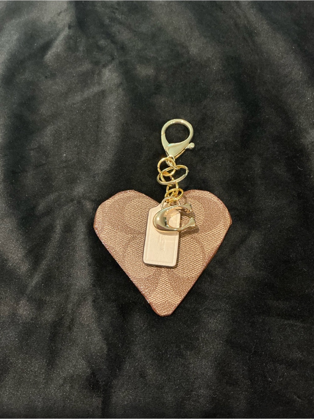 Handmade key/bag charm with Coach Hangtag